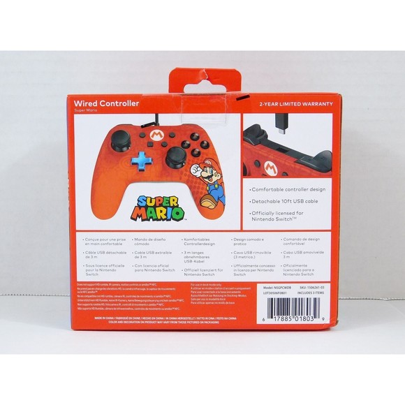 Nintendo Switch Wired Controller Super Mario PowerA Game Controller 10ft Cable - Picture 2 of 12